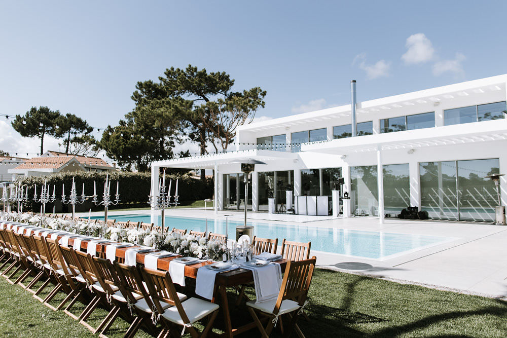 Outdoor Dining Poolside Portugal Destination Wedding Ana Parker Photography