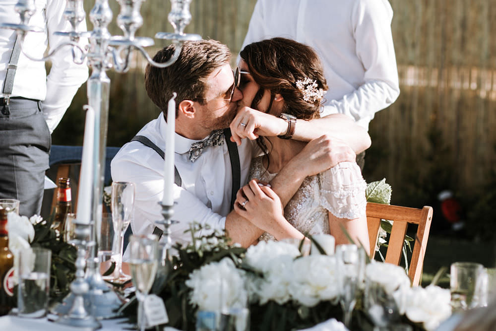 Bride Bridal Jenny Packham Beaded Short Sleeve Dress Gown Blue Suit Braces Bow Tie Groom Portugal Destination Wedding Ana Parker Photography