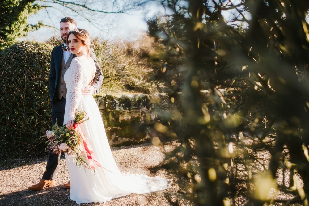 Bride Bridal Dress Gown Lace Sleeves Romantic Wedding Ideas Neon Lighting Kate McCarthy Photography