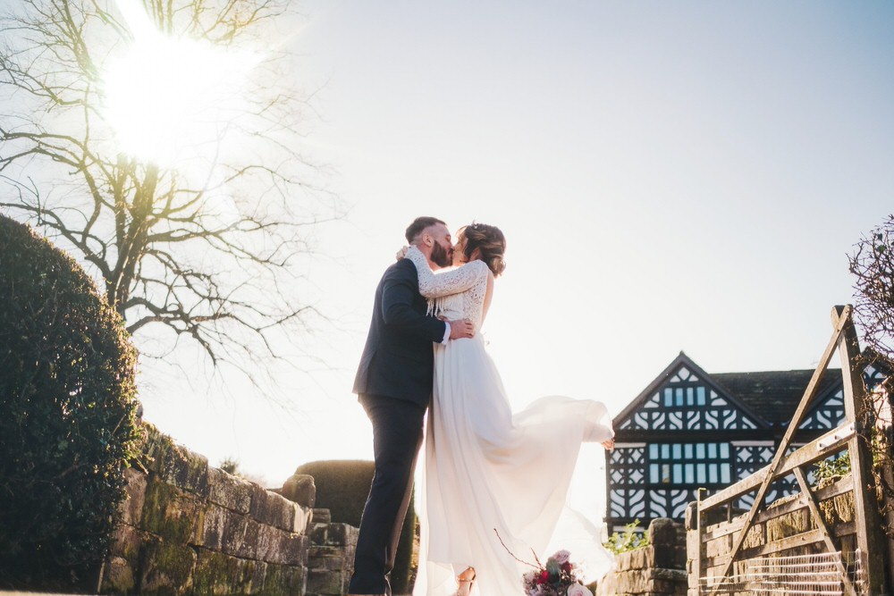 Bride Bridal Dress Gown Lace Sleeves Romantic Wedding Ideas Neon Lighting Kate McCarthy Photography