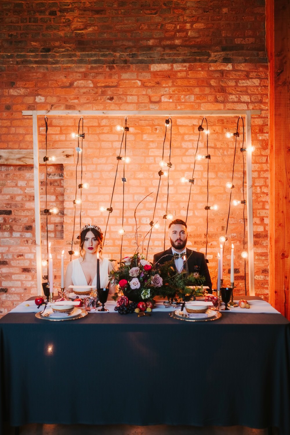 Festoon Lights Lighting Backdrop Top Table Romantic Wedding Ideas Neon Lighting Kate McCarthy Photography