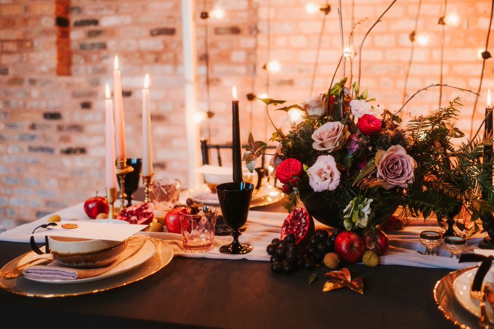 Tablescape Table Decor Flowers Centrepiece Candles Tablewear Romantic Wedding Ideas Neon Lighting Kate McCarthy Photography