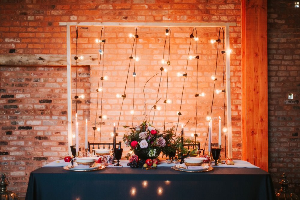 Festoon Lights Lighting Backdrop Top Table Romantic Wedding Ideas Neon Lighting Kate McCarthy Photography