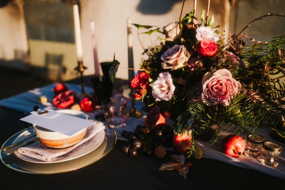 Tablescape Table Decor Flowers Centrepiece Candles Tablewear Romantic Wedding Ideas Neon Lighting Kate McCarthy Photography