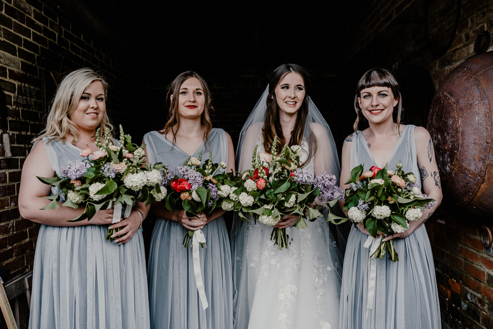 Bridesmaid Bridesmaids Dress Dresses Long Maxi Grey Rustic Barn Wedding Louise Griffin Photography