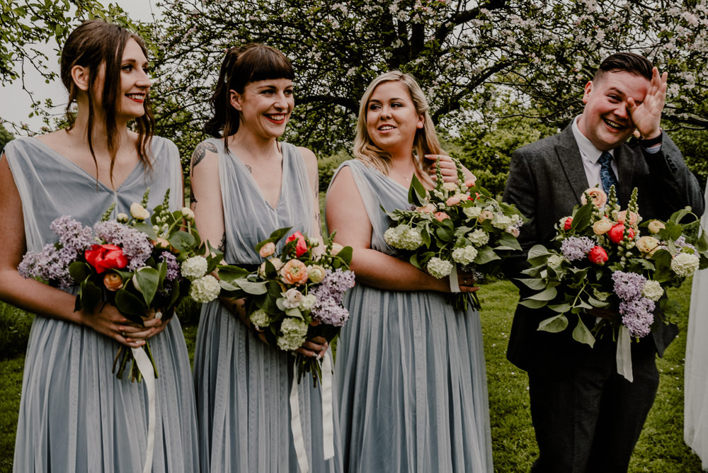 Bridesmaid Bridesmaids Dress Dresses Long Maxi Grey Rustic Barn Wedding Louise Griffin Photography