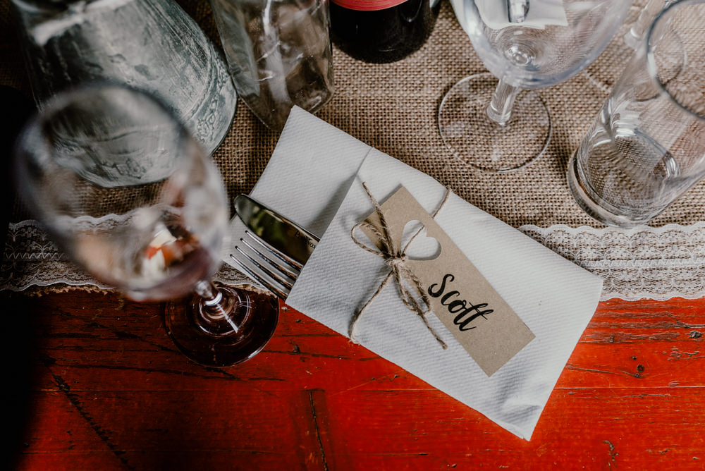 Luggage Tag Twine Place Name Rustic Barn Wedding Louise Griffin Photography