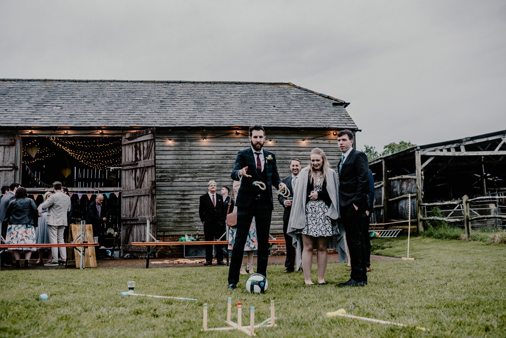 Garden Fete Games Rustic Barn Wedding Louise Griffin Photography