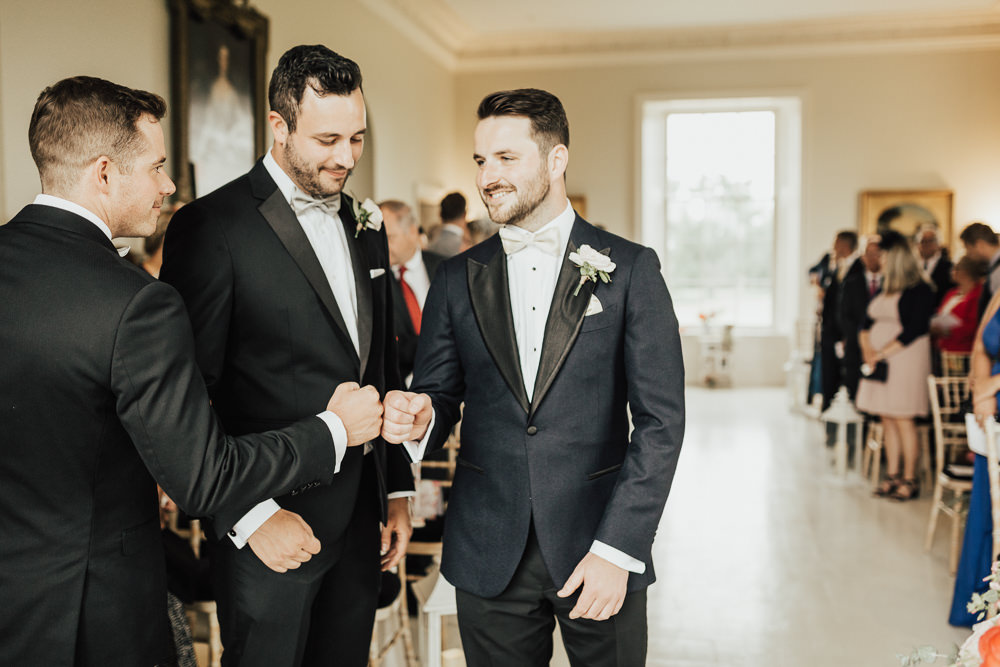 Groom Suit Tux Tuxedo Bow Tie Groomsmen Stubton Hall Wedding Darina Stoda Photography