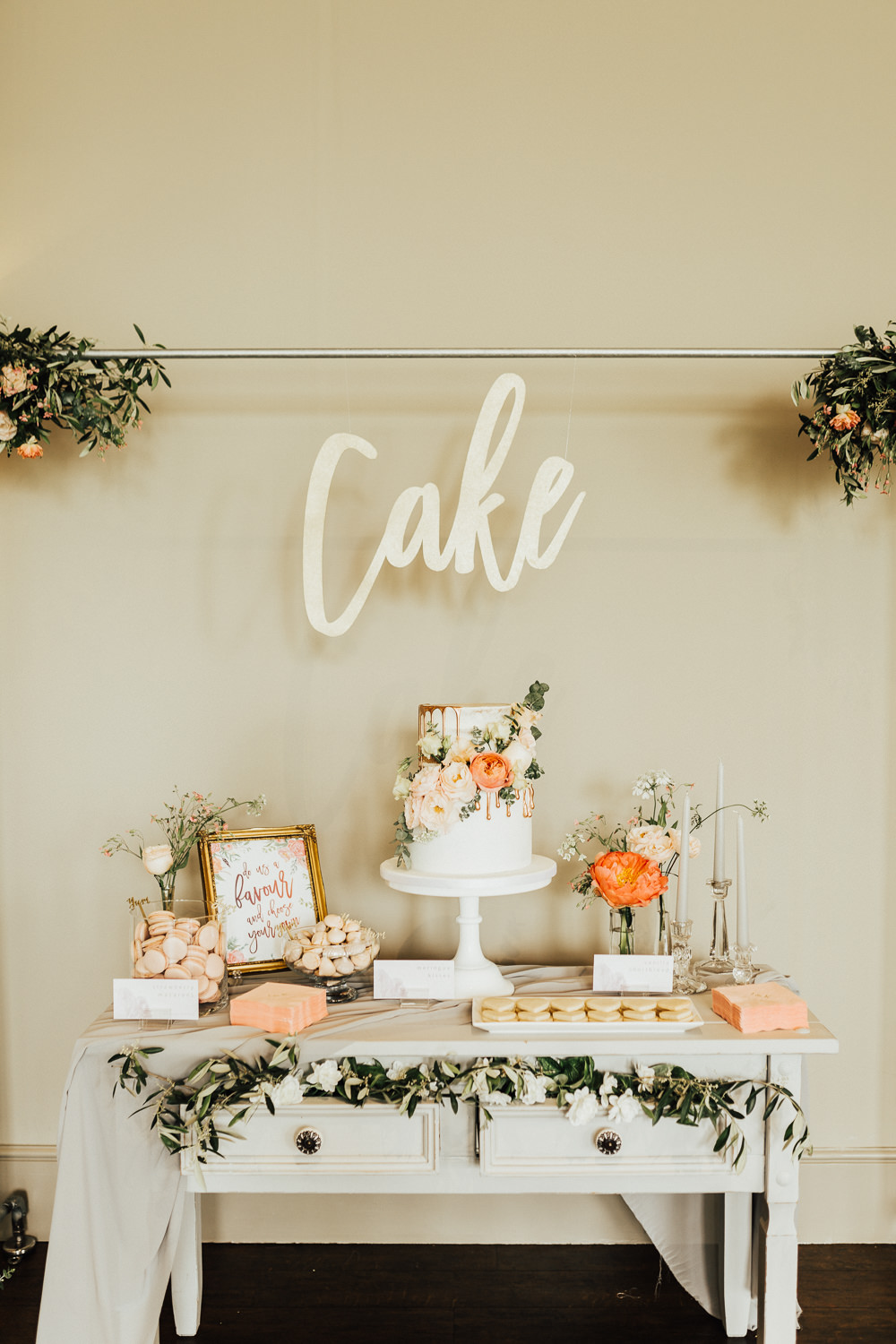 Cake Table Desserts Furniture Stubton Hall Wedding Darina Stoda Photography