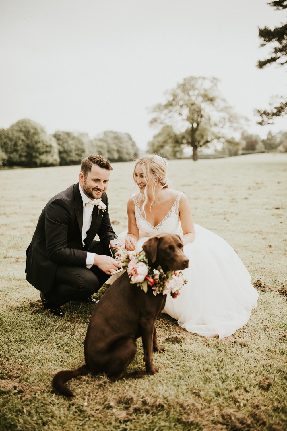 Dog Pet Flower Collar Stubton Hall Wedding Darina Stoda Photography