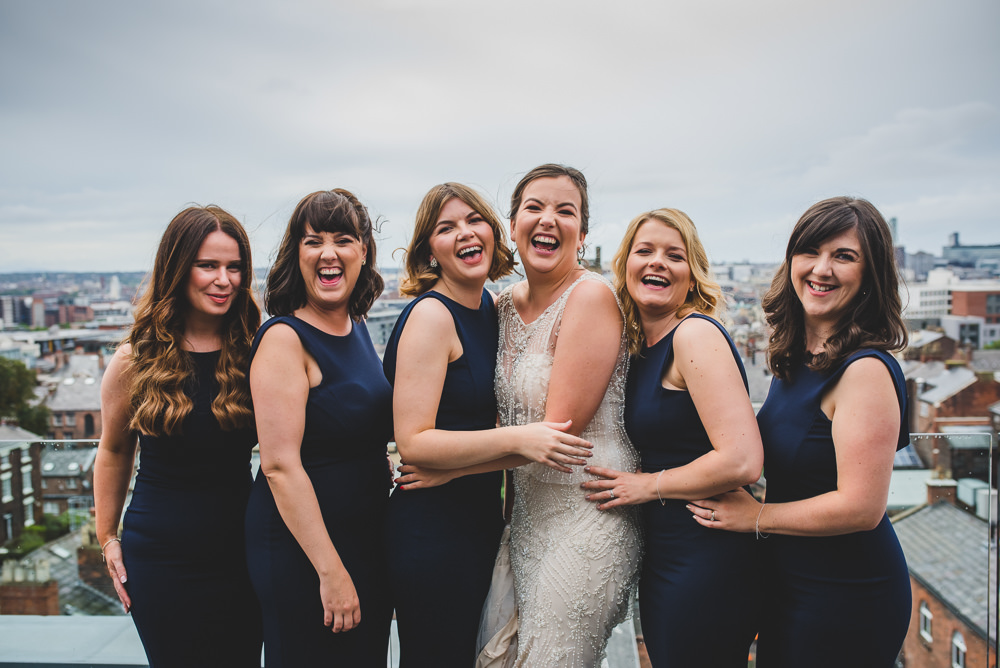 Bride Bridal Beaded Embellished Dress Navy Blue Bridesmaids Victoria Gallery Museum Wedding Emma Hillier Photography