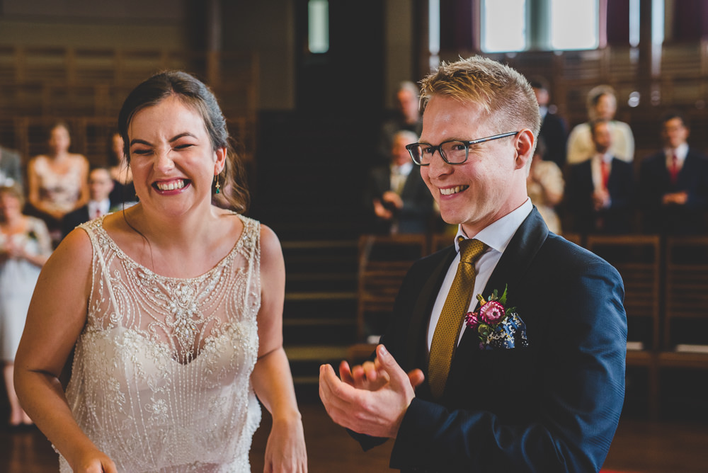Bride Bridal Beaded Embellished Dress Navy Blue Tuxedo Mustard Tie Groom Victoria Gallery Museum Wedding Emma Hillier Photography