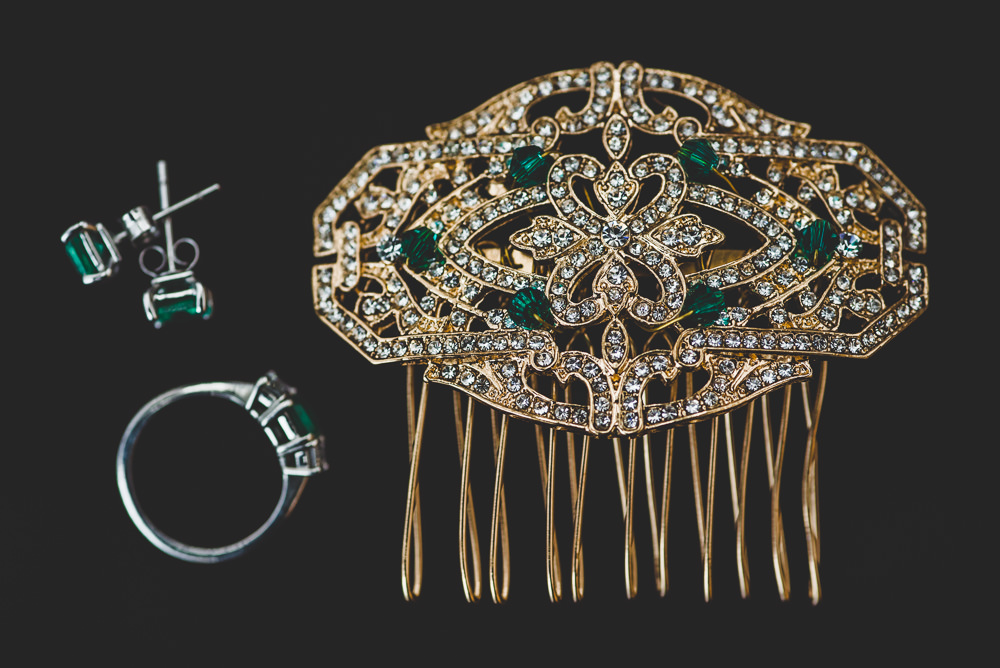 Emerald Ring Earrings Hair Comb Victoria Gallery Museum Wedding Emma Hillier Photography
