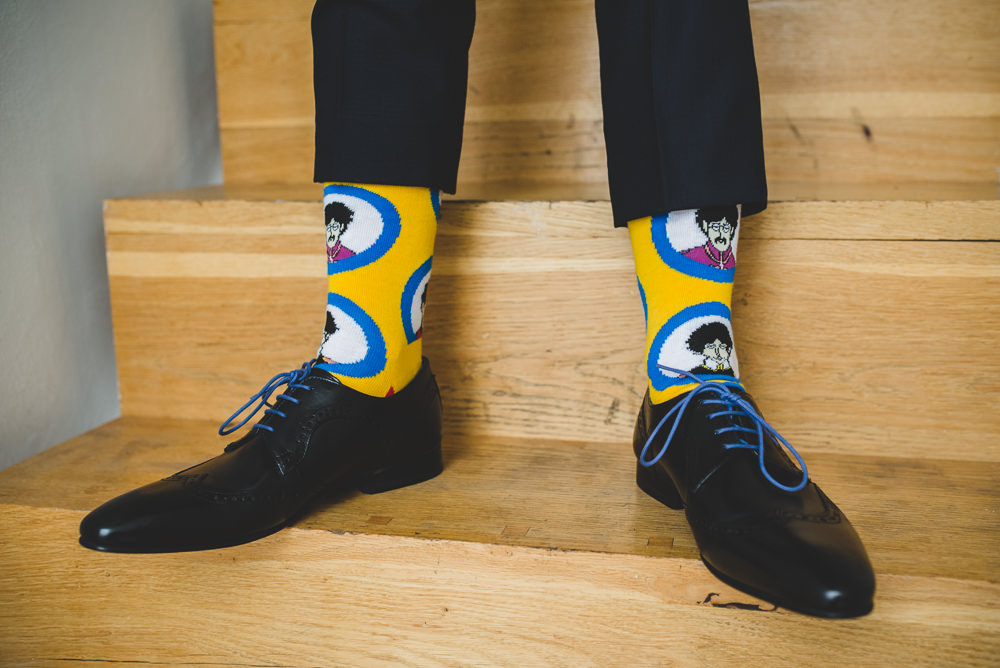 Groom Blue Shoe Laces Beatles Socks Victoria Gallery Museum Wedding Emma Hillier Photography