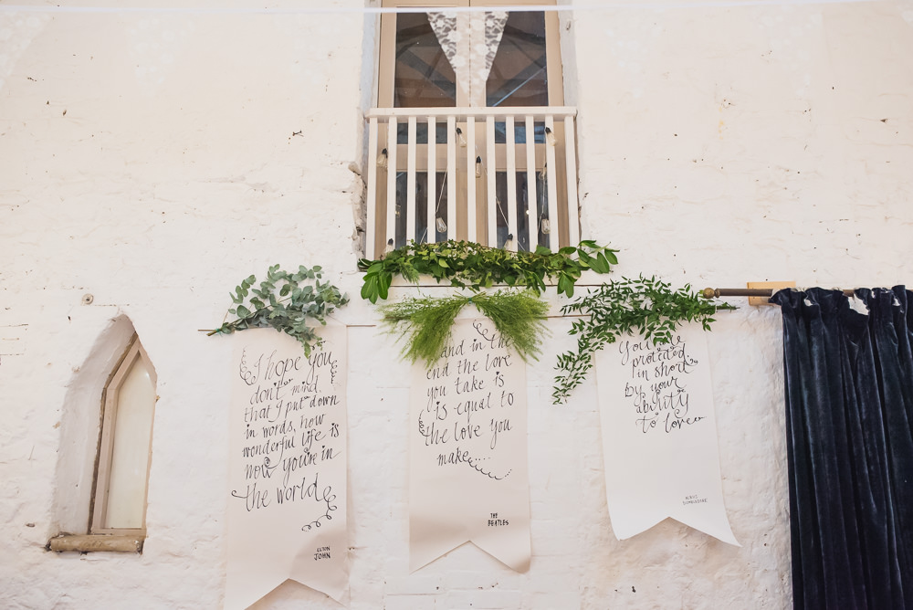 Quote Banner Wallpaper Greenery Wyresdale Park Wedding Lisa Howard Photography