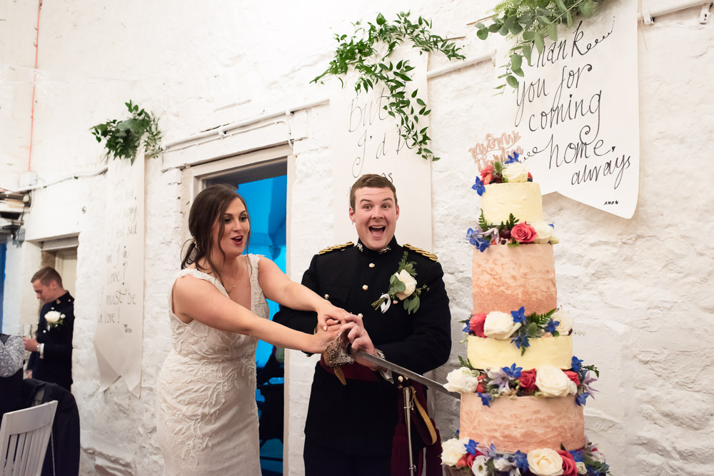 Large Four Tier Cake Buttercream Flowers Floral Cutting Wyresdale Park Wedding Lisa Howard Photography