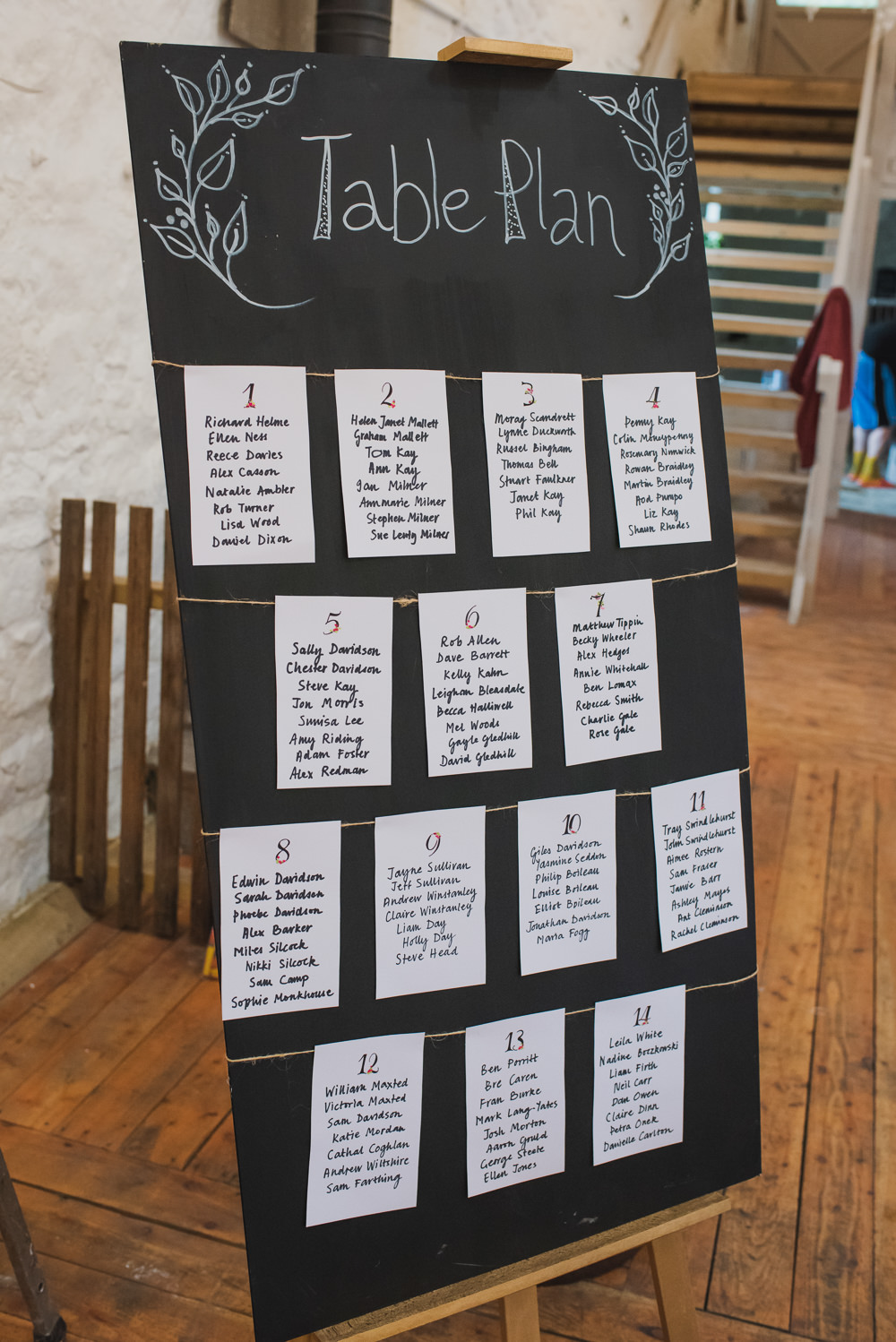 Chalk Board Table Plan Seating Chart String Easel Wyresdale Park Wedding Lisa Howard Photography