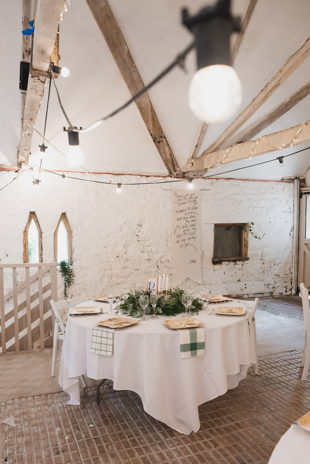 Table Setting Greenery Wyresdale Park Wedding Lisa Howard Photography