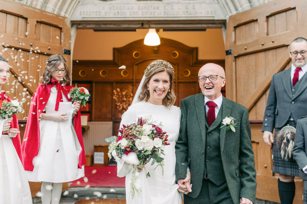 Confetti Throw Autumn Village Hall Wedding The Gibsons Photography