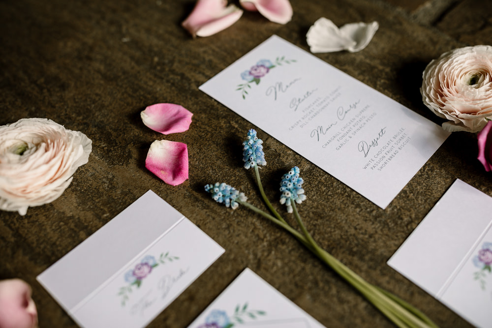 Stationery Invite Invitations Pretty Floral Flower Blossom Barn Wedding Ideas Hayley Baxter Photography