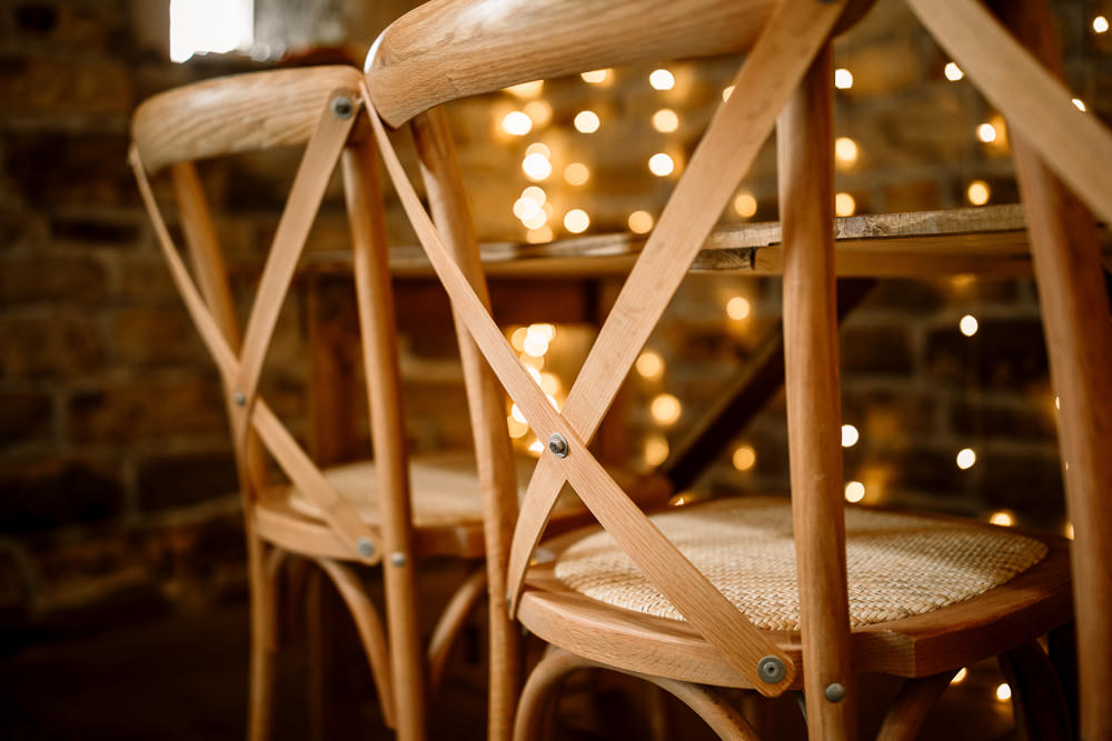 Cross Back Wooden Chairs Blossom Barn Wedding Ideas Hayley Baxter Photography