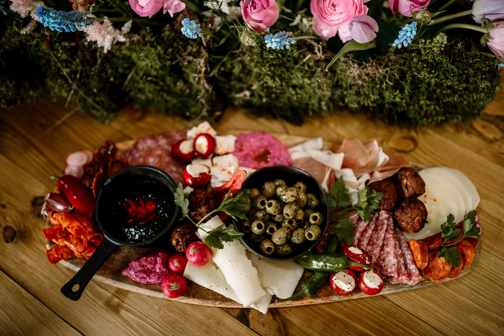 Serving Platter Feast Food Blossom Barn Wedding Ideas Hayley Baxter Photography