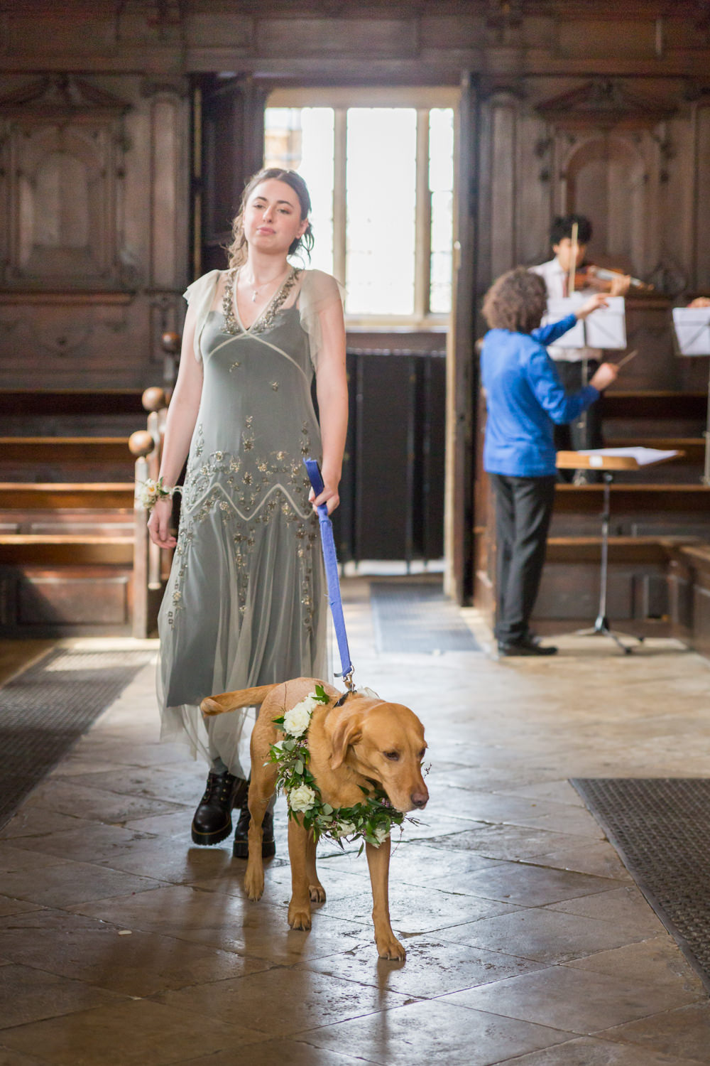 Bridesmaid Dog Bodleian Library Wedding Anita Nicholson Photography