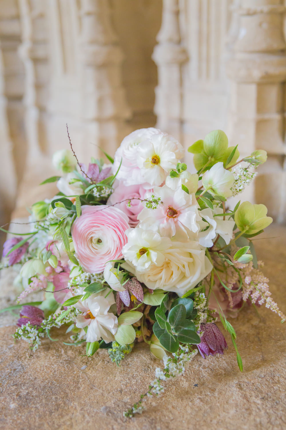Bride Bridal Bouquet Peony Pink Blush Wildflower Bodleian Library Wedding Anita Nicholson Photography