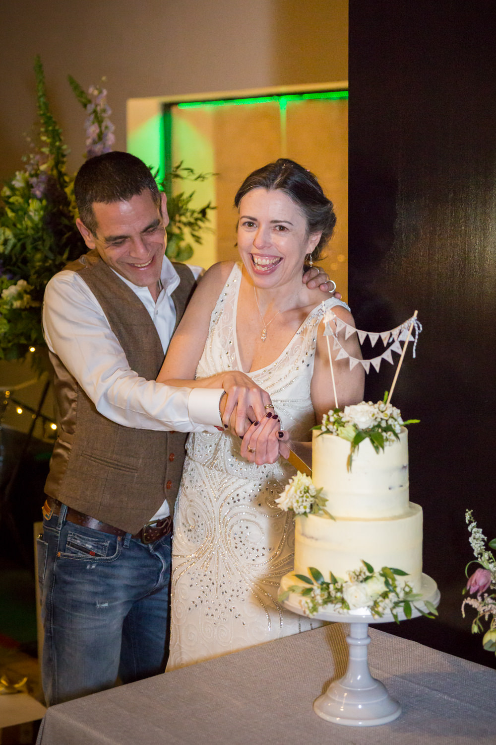 Bride Bridal Beaded Fitted Phase Eight Dress Tweed Jeans Groom Buttercream Cake Bunting Topper Bodleian Library Wedding Anita Nicholson Photography