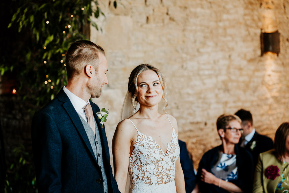 Bride Bridal Sleeveless Strappy Illusion Dress Silk Maxi Slim Separates Floral Tweed Waistcoat Groom Contemporary Barn Wedding Ryan Goold Photography