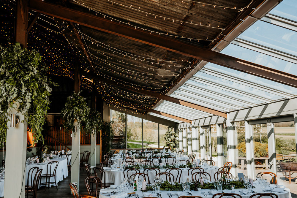 Foliage Pea Lights Contemporary Barn Wedding Ryan Goold Photography