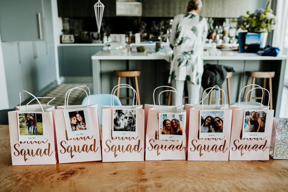 Bride Squad Bags Gift Contemporary Barn Wedding Ryan Goold Photography