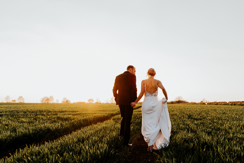 Bride Bridal Sleeveless Strappy Illusion Dress Silk Maxi Slim Separates Floral Tweed Waistcoat Groom Contemporary Barn Wedding Ryan Goold Photography