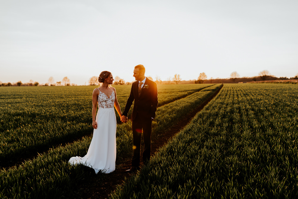 Bride Bridal Sleeveless Strappy Illusion Dress Silk Maxi Slim Separates Floral Tweed Waistcoat Groom Contemporary Barn Wedding Ryan Goold Photography