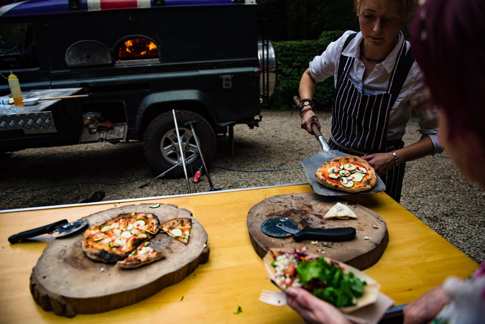Pizza Oven Food Cotswolds Garden Wedding Jonny Barratt Photography