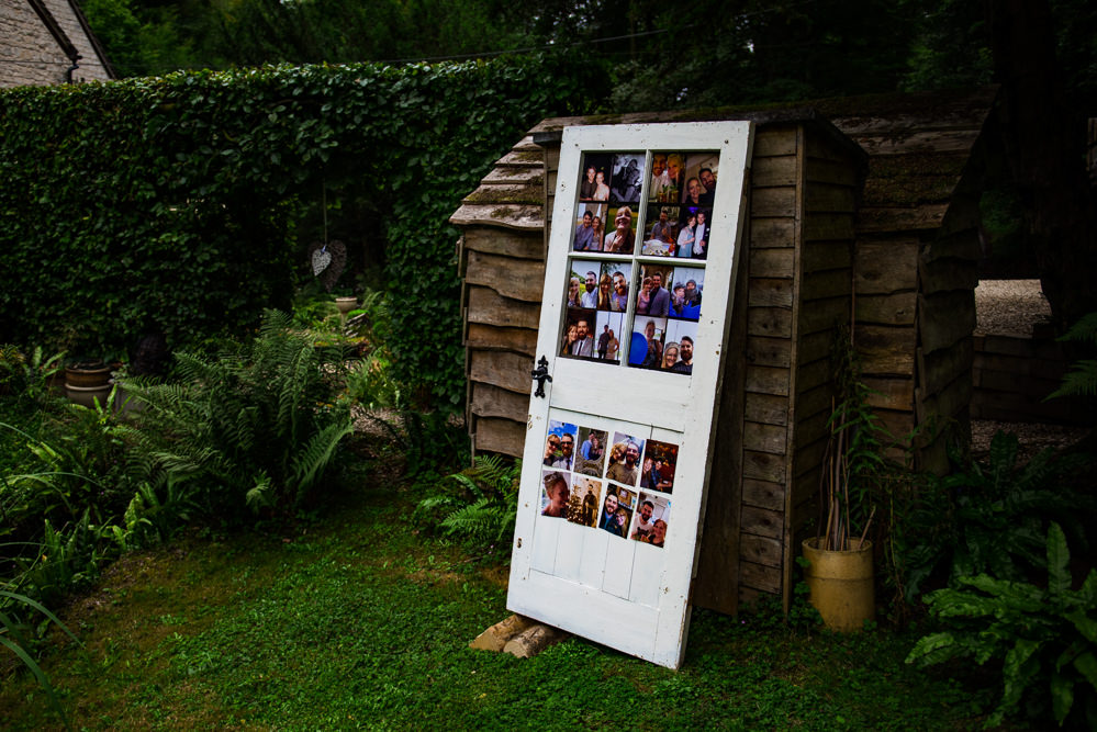Wooden Door Photo Wall Photographs Cotswolds Garden Wedding Jonny Barratt Photography