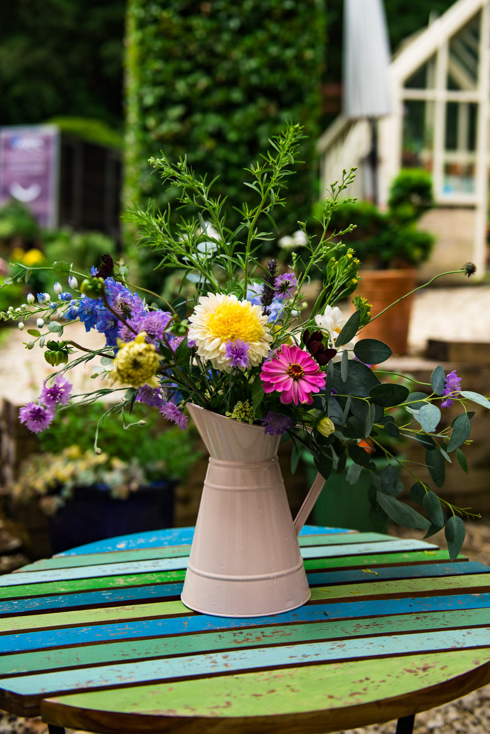 Jug Flowers Wildflowers Decor Cotswolds Garden Wedding Jonny Barratt Photography
