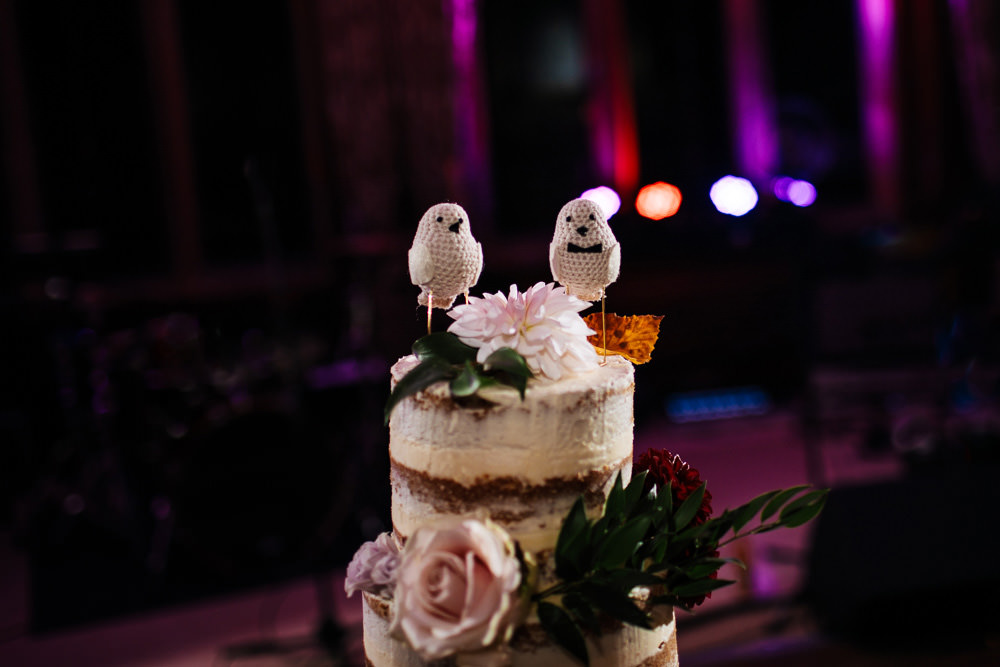 Semi Naked Cake Flowers Floral Bird Toppers Cowdray House Wedding Matt Sim Photography