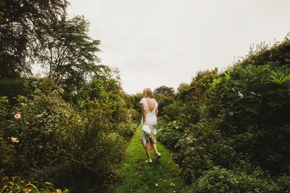 Dress Gown Bride Bridal Sleeves Savannah Miller Silk Satin Dorfold Hall Wedding Kate McCarthy Photography