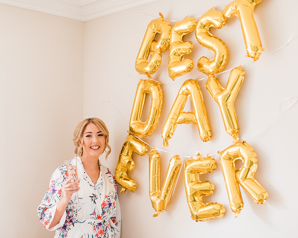 Bride Bridal Prep Balloons Granary Estates Wedding Terri & Lori Fine Art Photography and Film Studio