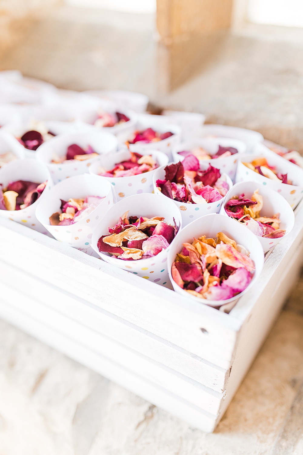 Confetti Cones Crate Granary Estates Wedding Terri & Lori Fine Art Photography and Film Studio