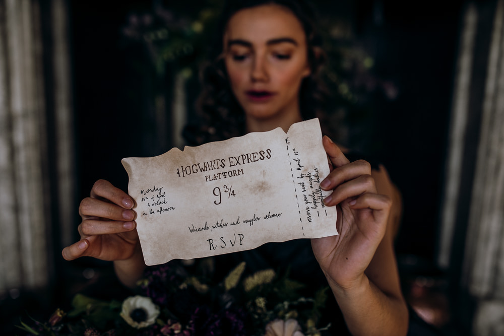 Invitation Invite Stationery Ticket Harry Potter Wedding Ideas Thyme Lane Photography