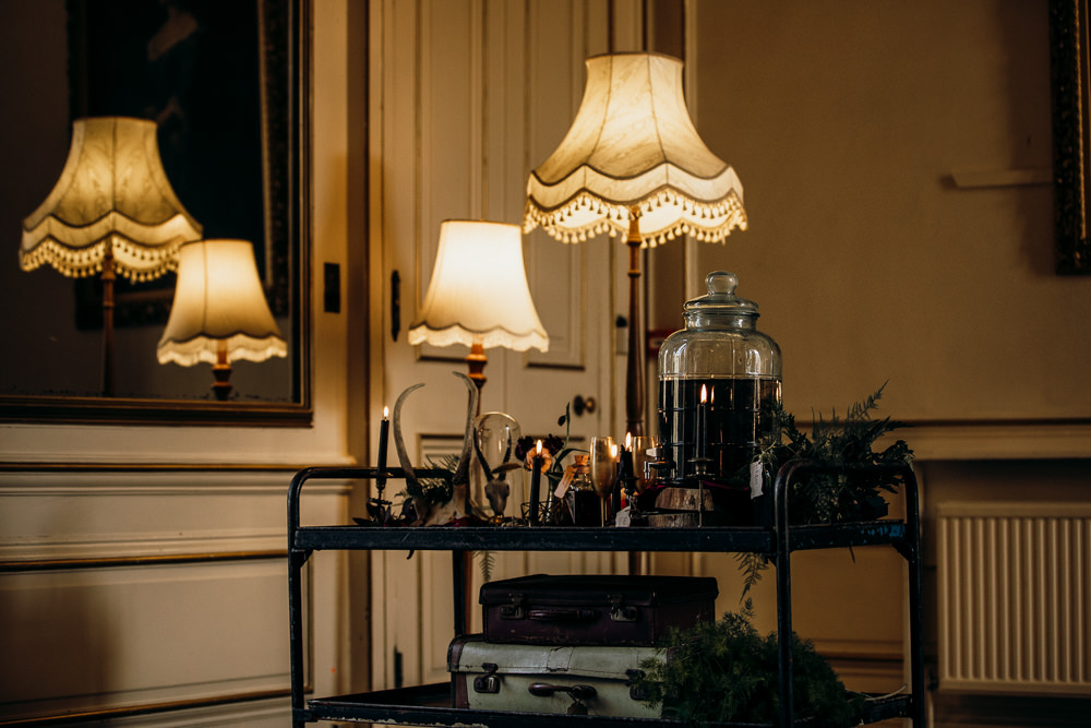 Drinks Trolley Bar Potions Bottles Harry Potter Wedding Ideas Thyme Lane Photography