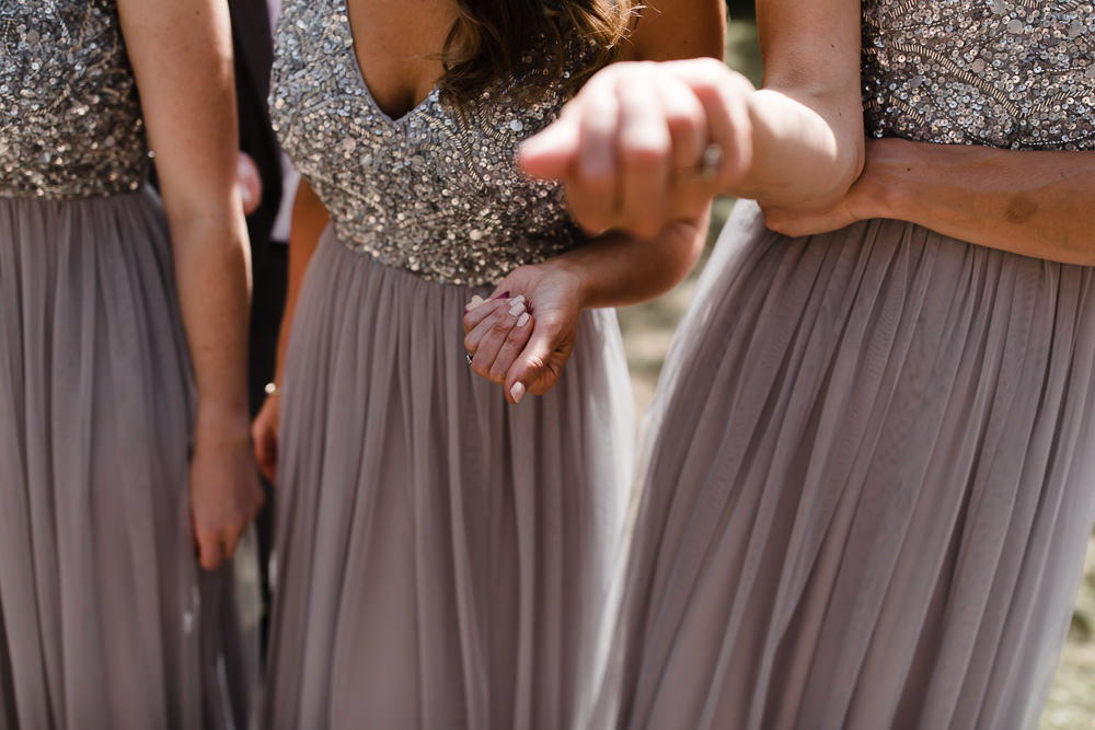 Bridesmaid Bridesmaids Dresses Sequin Grey Hope Mill Theatre Wedding Lee Garland Photography