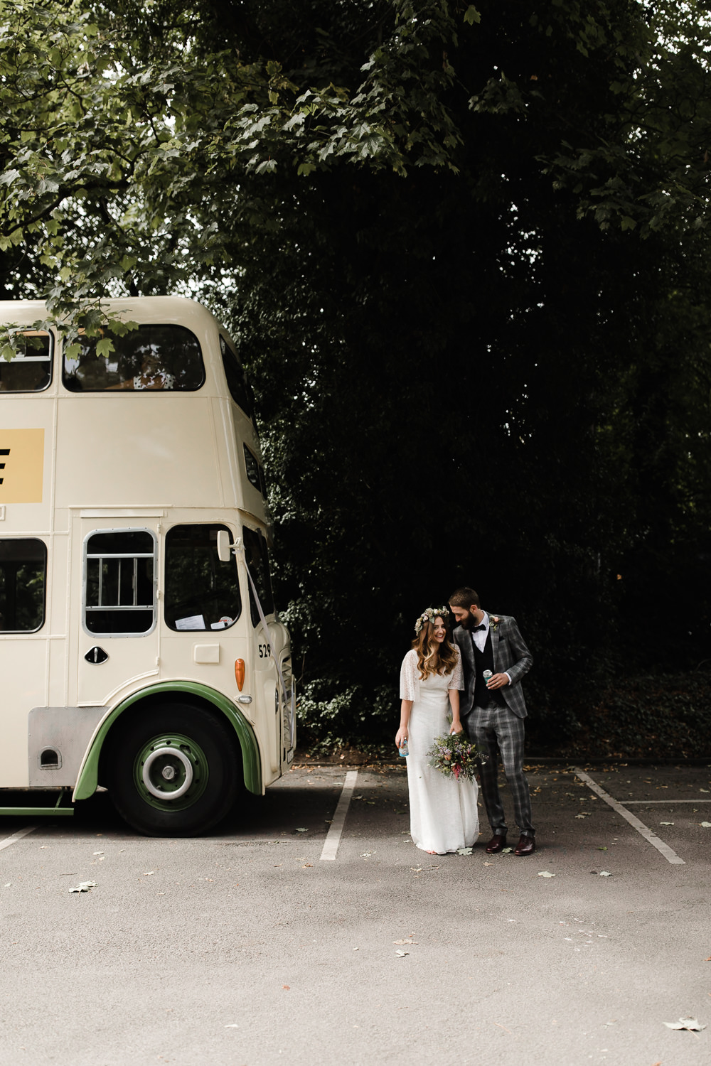 Vintage Traditional Double Decker Bus Transport Hope Mill Theatre Wedding Lee Garland Photography