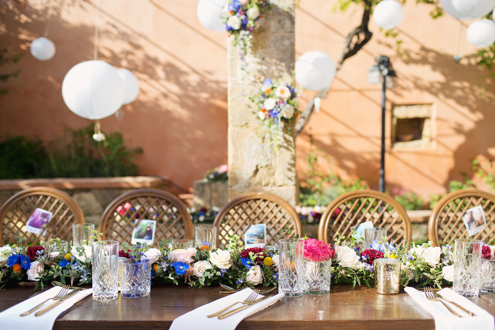 Table Decor Decorations Floral Flower Garland Swag Runner Kefalonia Wedding Cotton Candy Weddings