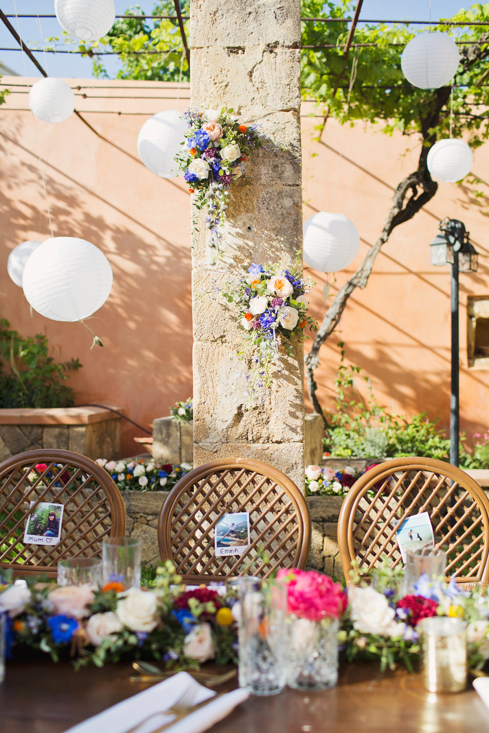 Lanterns Outdoors Kefalonia Wedding Cotton Candy Weddings