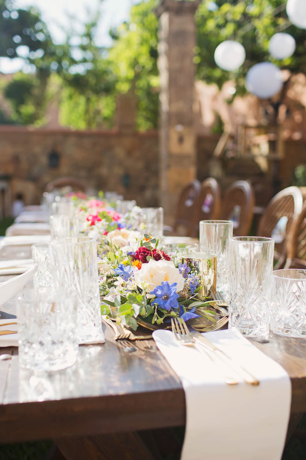 Table Decor Decorations Floral Flower Garland Swag Runner Kefalonia Wedding Cotton Candy Weddings