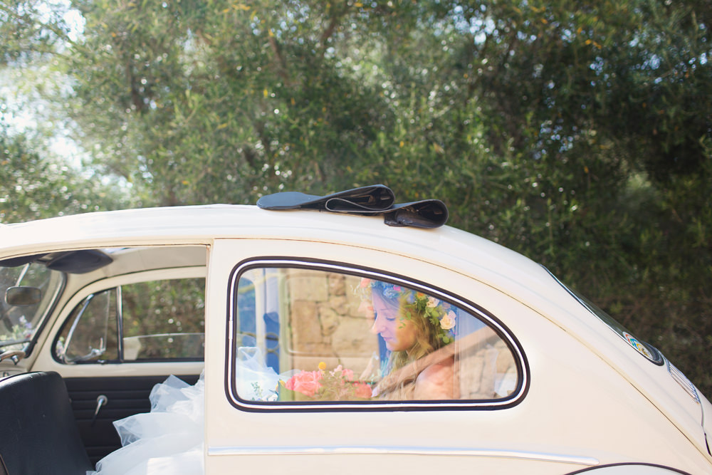 VW Beetle Transport Car Kefalonia Wedding Cotton Candy Weddings